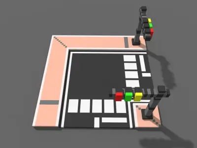Road Voxel - 7 Low-poly 3D model