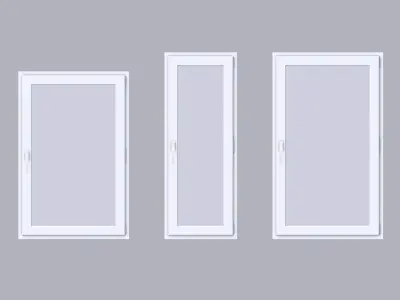 Set of low-poly univalve windows Low-poly 3D model