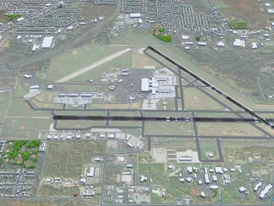 Syracuse Hancock Airport 10km Low-poly 3D model