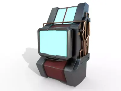 Sci fi Computer Terminal - Space Bunker Low-poly 3D model