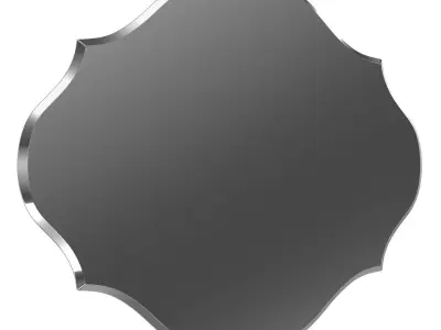 Reign Frameless Oval Scalloped Beveled Wall Mirror DSOV1051 3D model