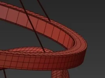 LED Swirl Six Ring Chandelier Pendant Light 3D model