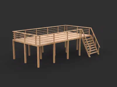 wooden dock model 2 3D model
