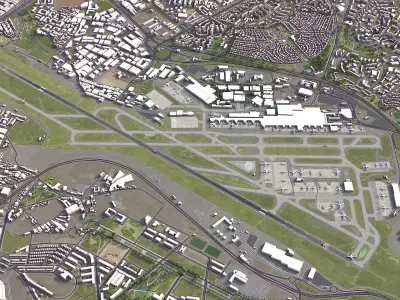 Lisbon - Humberto Delgado Airport - LIS Low-poly 3D model