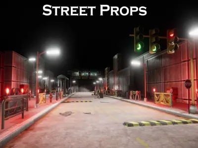 Street Props Low-poly 3D model