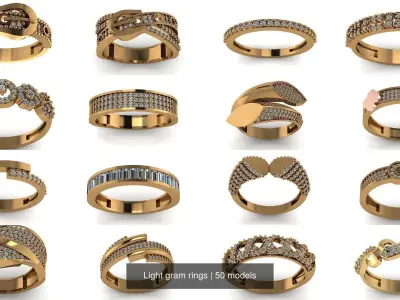 Light gram rings 3D Model Pack
