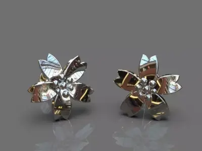 Light floral earrings 3D print model