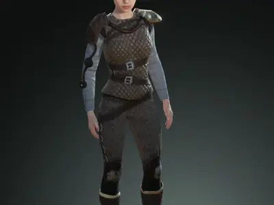 Steampunk rigged character Low-poly 3D model