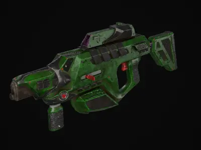 Sci fi Kinetic rifle Low-poly 3D model