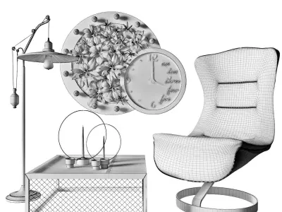 Armchair with decor 6 3D model