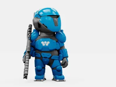 TOON MECHA SOLDIER RIGGED 3D model