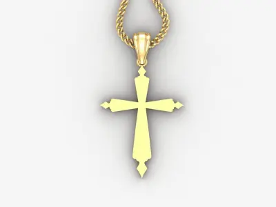 Light Gold 18K Cross Pendant 1CP100 3D print model