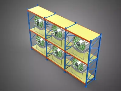 INDOOR ARRAY ROW SHELF RACK TRAY ROTARY HYDROPONIC PLANT GARDEN 3D model