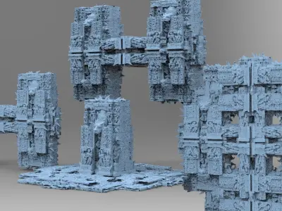 Babylonian Ancient Stone 7 models 3D model