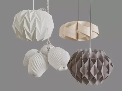 Pendant lamps set 3D Model Pack