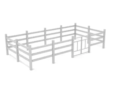 white fence  3D model