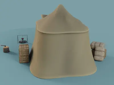 Camp Tier 3 Low-poly 3D model