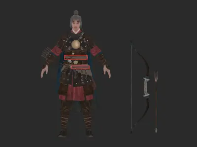 Ancient archers Low-poly 3D model