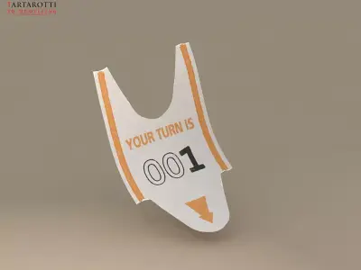 Queue ticket 3D model
