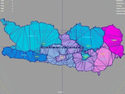 Carinthia  Austria map region geography political geographic 3D model