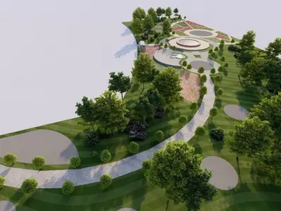 park-public park-Private Park Landscape 3D model