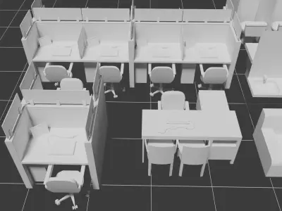 Office MEGA PACK Low-poly 3D model