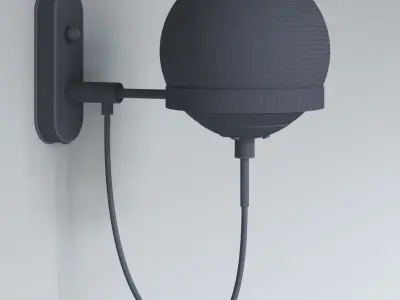 Retro wall lamp with two lights 3D model