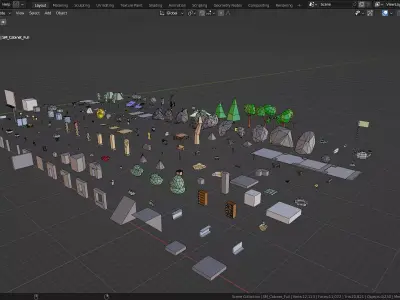 Raw Builder Pro 230 Low-Poly Modular Environment Kit Low-poly 3D model