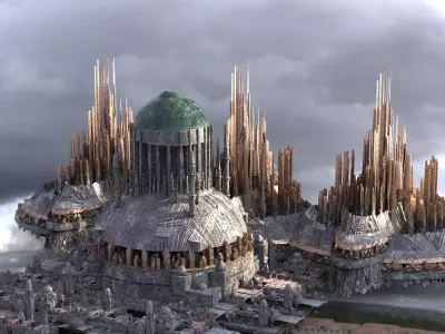 Asgard Tower City Kit bash 3D model