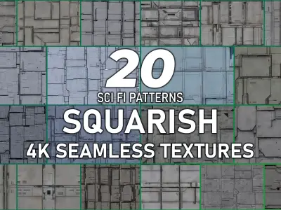 20 Seamless Sci-fi Panels - Squarish Texture