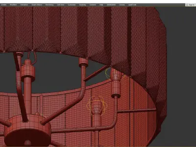 Chandelier peor with embossed glass Low-poly 3D model