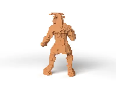 Minotaur Minecraft Voxel Low-poly 3D model