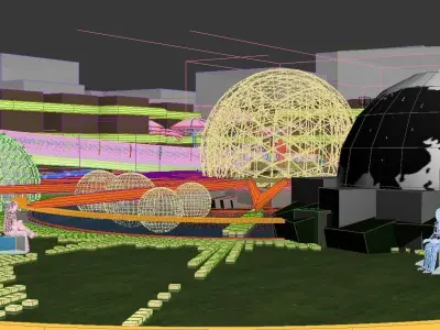 Planetary Garden at night 3D model