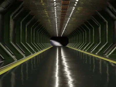 Shi fi Hangar 3D model Low-poly 3D model