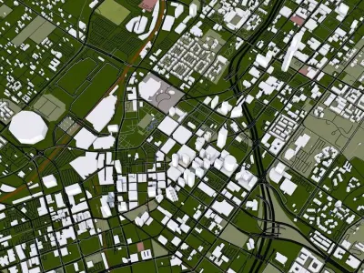 Atlanta Georgia USA Low-poly 3D model