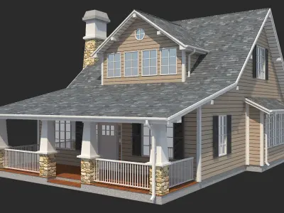 Family House 2 Low-poly 3D model