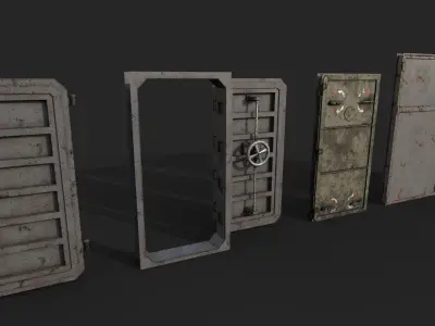 Hermetic Doors and Gate Low-poly 3D model