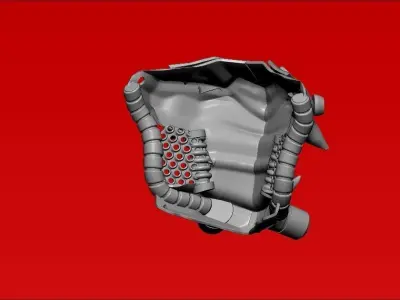 japanese oni scifi demon robot mask 3D print model