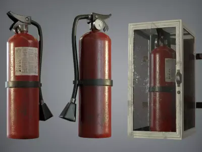 FIRE EXTINGUISHER - LOWPOLY GAME ASSET Low-poly 3D model