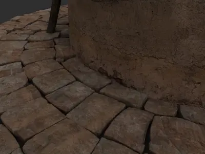 The Well tepee with sticks 3D model