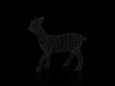 Goat Wireframe Low-poly 3D model