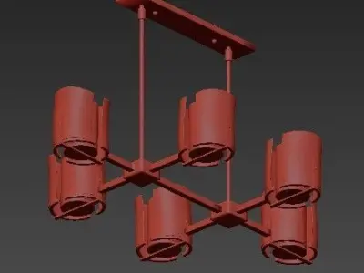 Feiss Aris 6 Light Roman Bronze Billiard Chandelier 3D model