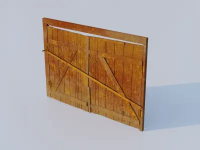 Old gates 1 PBR  Low-poly 3D model