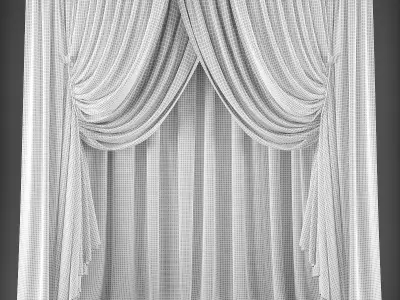 Curtain 3D with drapes Low-poly 3D model purchase