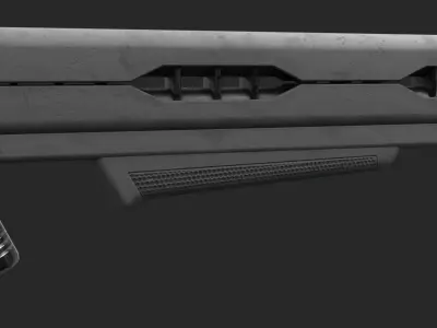 Sci-Fi Gun Low-poly 3D model 19
