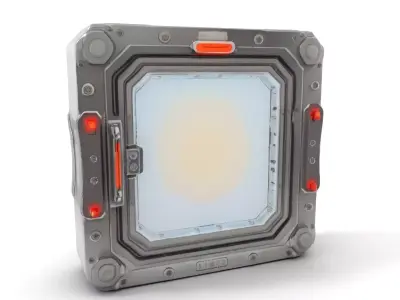 Futuristic Space Door with LED model pack Low-poly 3D model