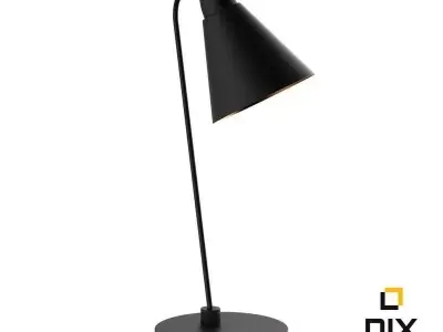 Black Table Lamp with Copper Interior 3D model