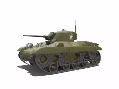 M22 Locust American Light Tank Low-poly 3D model