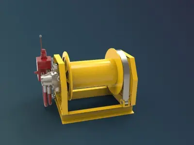 Winch Machine ship 3D model