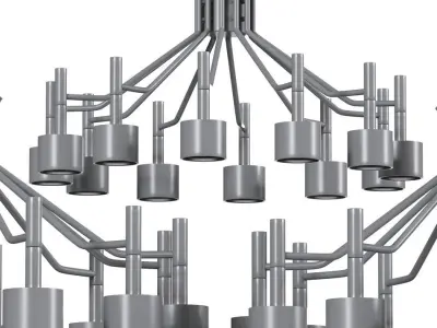 Multi-Headed Modern Chandelier 3D model